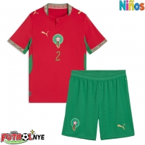 Camiseta Marruecos Achraf Hakimi #2 Primera Equipación para niños Mundial 2026 manga corta (+ pantalones cortos)
